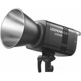 A LITEMENS LE200R studio light with a black body, silver reflective interior, and mounting bracket, shown on a plain white background.