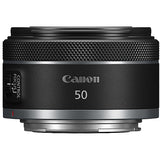 Canon camera lens with '50' marking on a white background