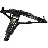 A black and silver tripod leg assembly with multiple carbon fiber tubes, metal joints, and adjustment knobs, isolated on a white background.