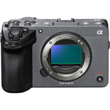 Sony Alpha 6000 E-mount full-frame mirrorless camera body in dark gray and black, shown from the front against a white background.