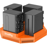 SmallRig 4-Channel Charger + L-Series/NP-F970 4-Battery Kit