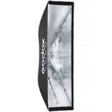 A Godox U1-Box 30 140 softbox studio light with a black fabric body and a highly reflective silver interior, shown against a plain white background.