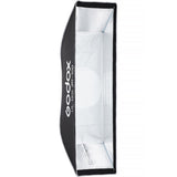 A Godox U1 Box Softbox light modifier with a black exterior and a white interior, shown on a solid white background.