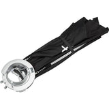 Chrome light fixture with black canopy on a white background