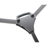 Gray metal stand with a handle on a white background