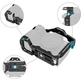 Black and gray protective case with detailed views on a white background