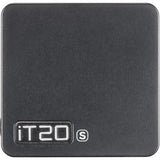 Black square object with 'iT20s' branding on a black background