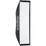 A Godox U1-Box 30-in-100 LED softbox studio light with a white interior diffuser and a black exterior frame, featuring the white Godox logo printed vertically on the left side.