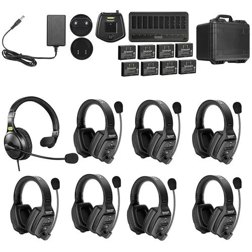 Saramonic WiTalk-WT8D 8-Person Full Duplex Wireless Intercom System with Dual-Ear Remote Headsets (1.9 GHz)