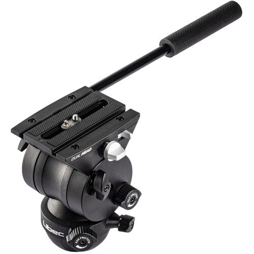 A black 3DSC Dual Nibao ball head camera tripod mount with a textured handle, shown on a solid white background.