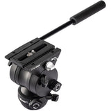 A black 3DSC Dual Nibao ball head camera tripod mount with a textured handle, shown on a solid white background.