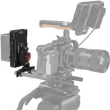 Camera with accessories on a white background