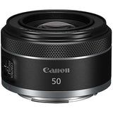 Canon camera lens with '50' on a white background