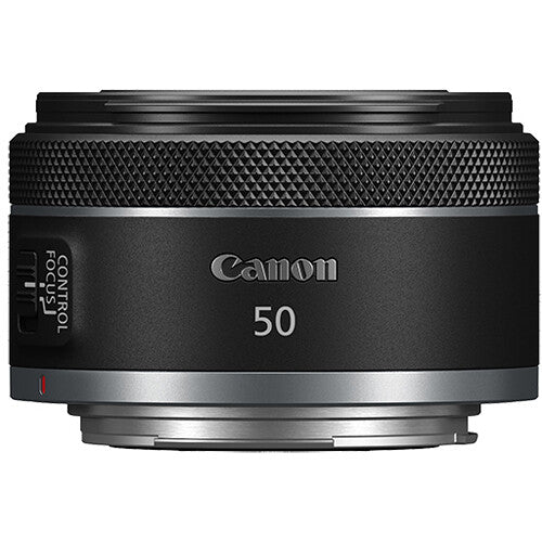 Canon camera lens with '50' marking on a white background