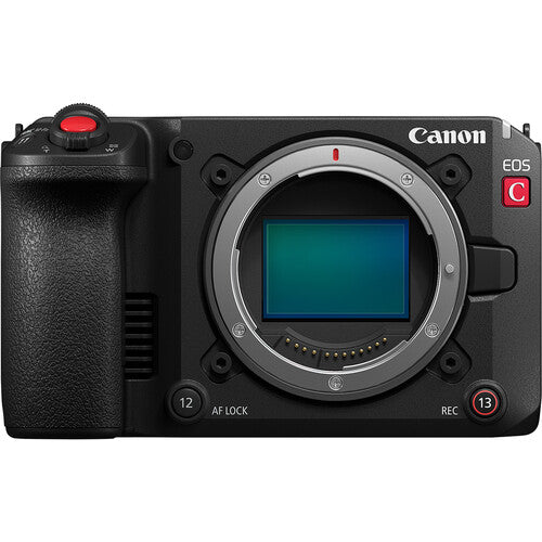 Canon camera body with screen on a white background