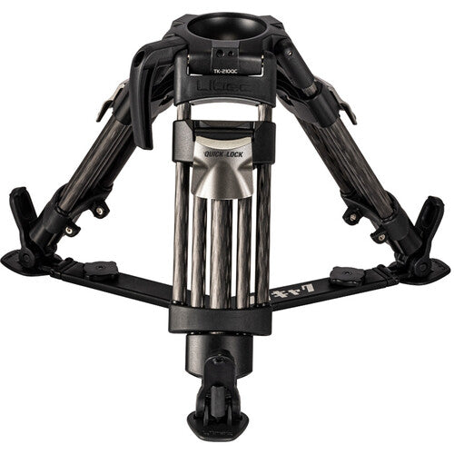 A Logannova Quick Lock tripod head, model TN-2100C, shown in a fully extended position against a solid white background. The product features a black anodized aluminum body with a prominent silver quick-lock mechanism in the center.