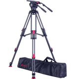 OZEN OZ-18CF2HDM AGILE 18M 100mm Fluid Head with Two-Stage Carbon Fiber Legs, Mid-Level Spreader & Case