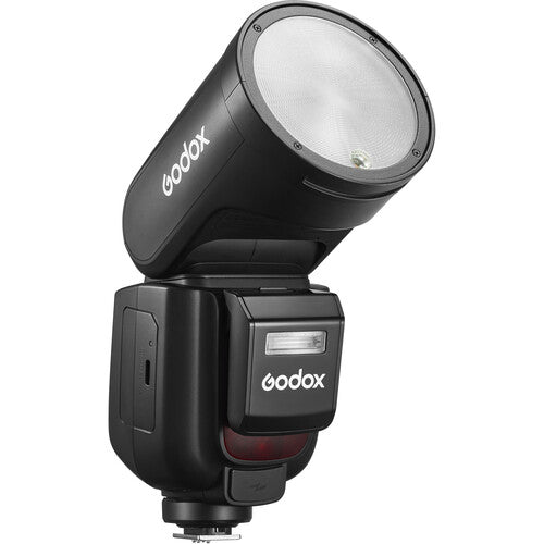 Godox camera flash on a white background
