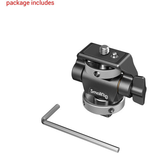 Camera tripod head with wrench on a white background, featuring the Smallrig brand.