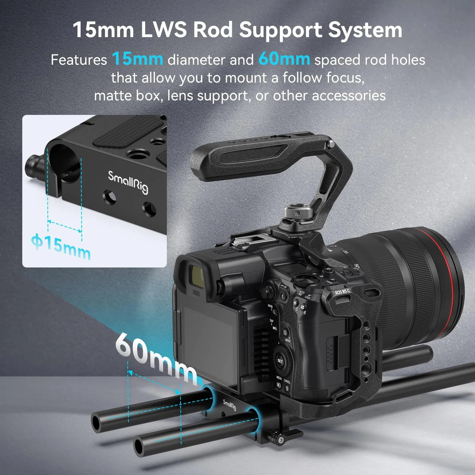 SmallRig Baseplate with Dual 15mm Rod Clamp