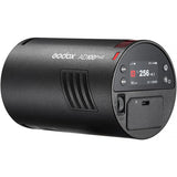 Black Godox AD100Pro flash device on a white background