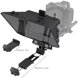 Camera monitor with adjustable arm and dimensions displayed