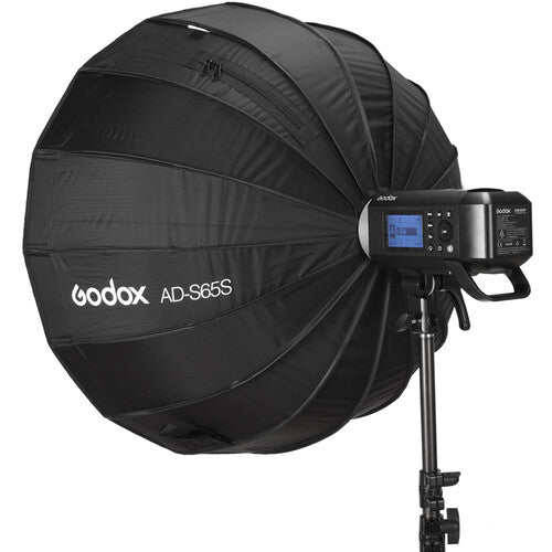 Godox AD-S65S studio light with softbox on a white background