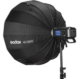 Godox AD-S65S studio light with softbox on a white background