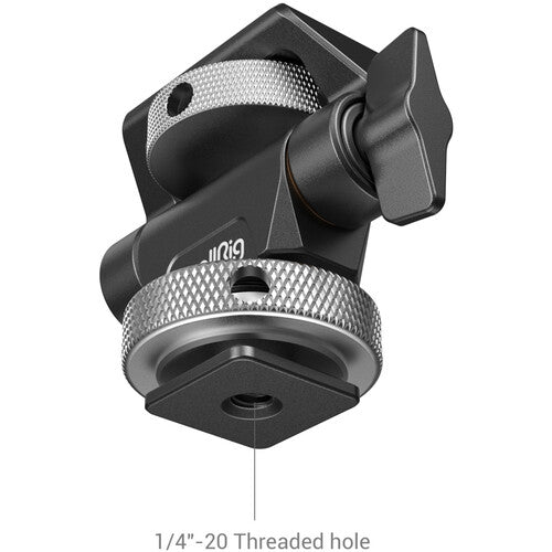 Camera mount with threaded hole on a white background