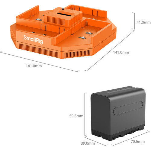 SmallRig 4-Channel Charger + L-Series/NP-F970 4-Battery Kit