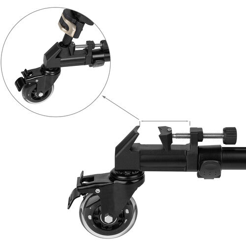 Black adjustable camera mount with suction cup on a white background