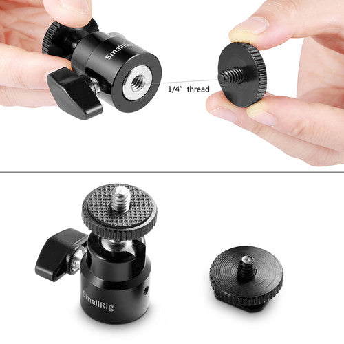 SmallRig camera mount with 1/4" thread on a white background