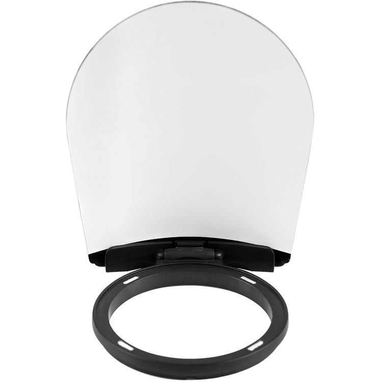 Black toilet seat with a white plastic cover on a white background
