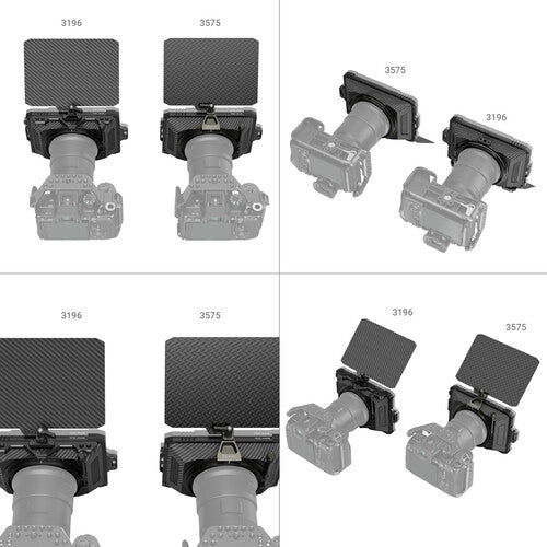 Camera accessories with mounting brackets on a white background