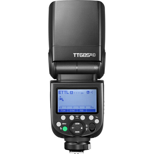 Camera flash device with digital display on a white background