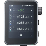 Digital display device with measurement values on a white background