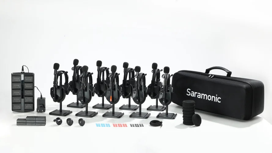 Saramonic WiTalk9-9S Advanced 9-Person Full-Duplex 1.9GHz Wireless Single-Ear Headset Intercom System