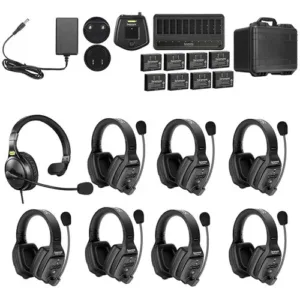 Saramonic WiTalk-WT8D-1 - Systec International Trading LLC Saramonic WiTalk-WT8D 8-Person Full-Duplex Wireless Intercom System with Dual-Ear Remote Headsets (1.9 GHz)