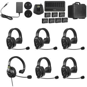 Saramonic Witalk-WT6S- 1 - Systec International Trading LLC Saramonic WiTalk-WT6S 6-Person Full-Duplex Wireless Intercom System with Single-Ear Remote Headsets (1.9 GHz)